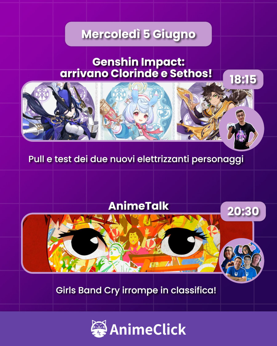 AnimeClick su Twitch: programma dal 3 al 9 giugno